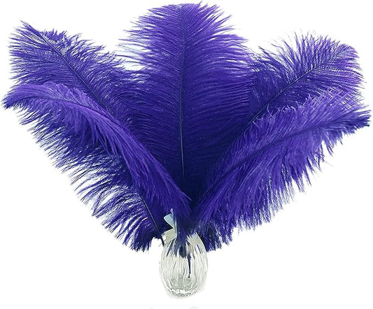 Ballinger Royal Blue Ostrich Feathers - 24Pcs 12-14inch Craft Feathers for Party Centerpieces, Flower Arrangement and Home Decor