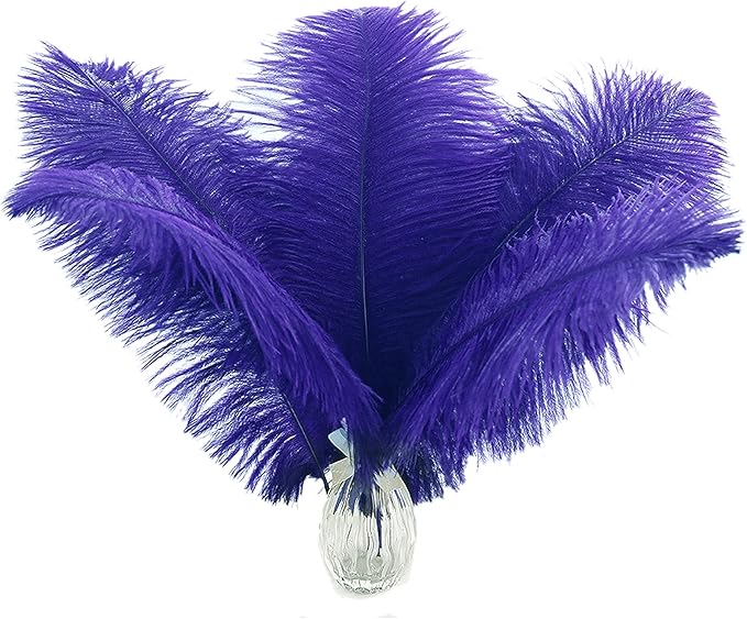 Ballinger Royal Blue Ostrich Feathers - 24Pcs 8-10inch Craft Feathers for Party Centerpieces, Flower Arrangement and Home Decor
