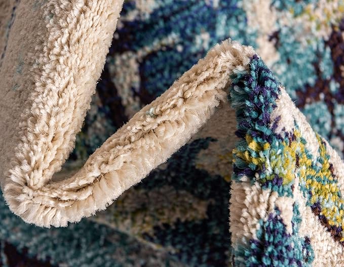 Unique Loom Medici Collection Traditional Medallion Floral Vintage Blue Runner Rug (2' 7 x 10' 0)