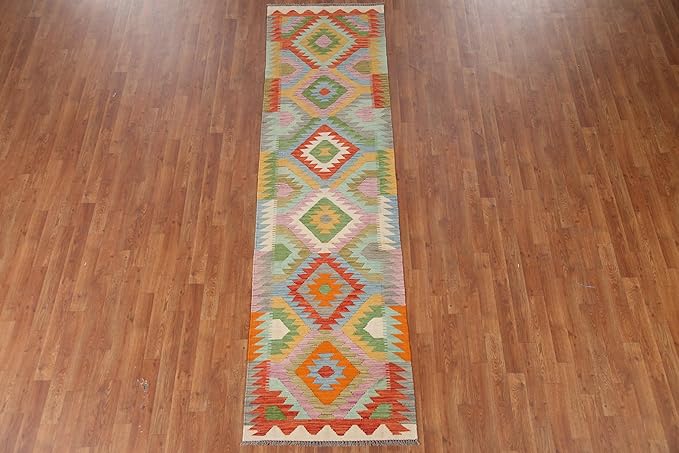 Rug Source Southwestern Collection, 10 Ft Runner Runner Rug, Hand Woven Multi-Colored Geometric Rug, Oriental 100% Wool Carpet for Foyer, Entryway and Hallway