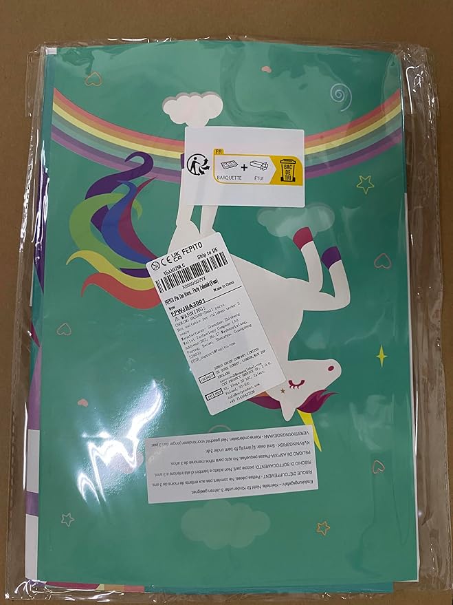 FEPITO Pin The Horn on Unicorn-game for Kids Birthday Party Game with 24 Horn Stickers Birthday Poster for Kids Unicorn-Birthday Girls Rainbow Party Favors Supplies Decoration Home Wall Decor Backdrop