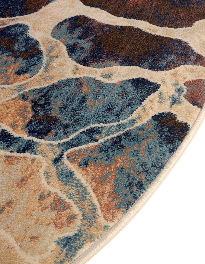 Unique Loom Mystic Collection Area Rug - Fitz Roy (7' 10" x 10' Oval, Brick Red/ Brown)