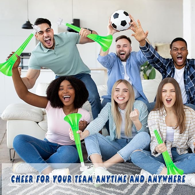 8 Pcs 10.24 Inch Collapsible Stadium Horn Plastic Vuvuzela Trumpet Horn Loud Sound Noise Maker for Sporting Events Graduation Games School Sports Party Supplies (Color Set 3)