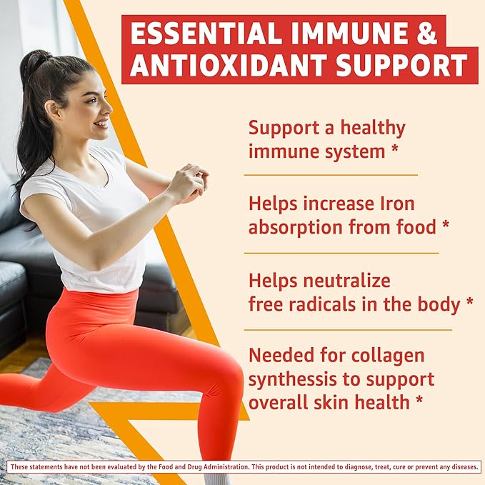 Organic Vitamin C Gummies 120mg for Adults, Sugar Free, Daily Immune Defense, Raw Antioxidant, 100% Whole Food Chewable Vitamin C Supplement from 1200mg Berries & Fruits for Collagen, Vegan, 60 Counts