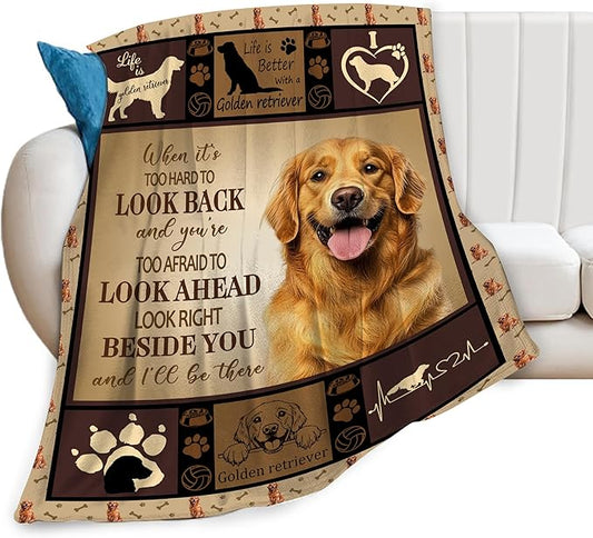 Golden Retriever Gifts Blanket, Dog Throw Blankets, Golden Retriever Gift for Women Men Boys Girls Lover Adult Cozy Fleece Flannel Bedding Stuff Animal Plush for Couch Sofa Bed Decor 50"X40"
