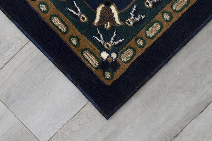 AllStar Rugs High Qual5ity Traditional French Aubusson Rug (Navy Blue, 2x7)
