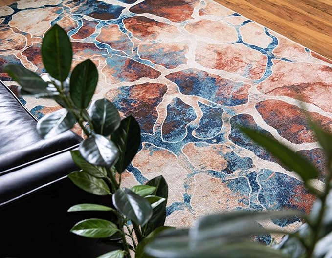 Unique Loom Mystic Collection Area Rug - Fitz Roy (5' 1" x 8' Rectangle, Brick Red/ Brown)