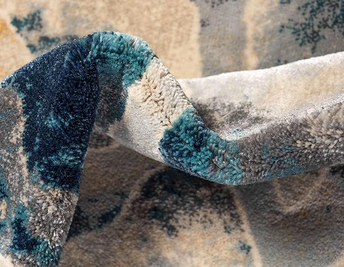 Unique Loom Mystic Collection Area Rug - Fitz Roy (9' x 12' Rectangle, Navy Blue/ Beige)