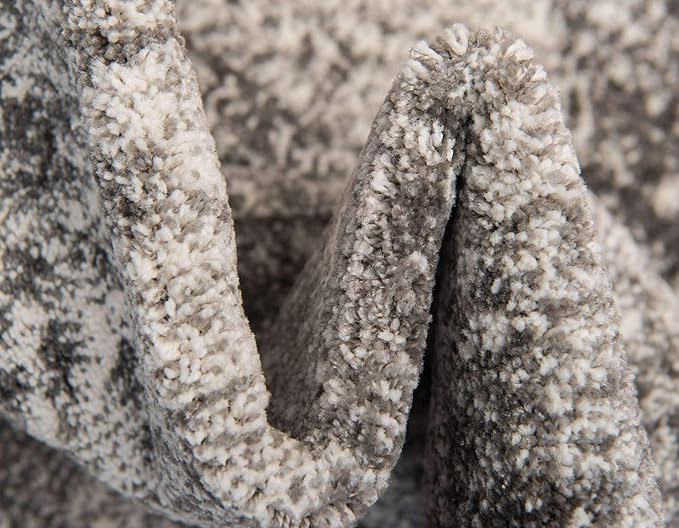 Unique Loom Rosso Collection Traditional, Vintage, Medallion, Border, Distressed, Southwestern Area Rug, 4 ft x 4 ft, Gray/Ivory