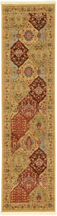 Unique Loom Edinburgh Collection Area Rug - Tulip (2' 7" x 10' Runner Tan/Red)