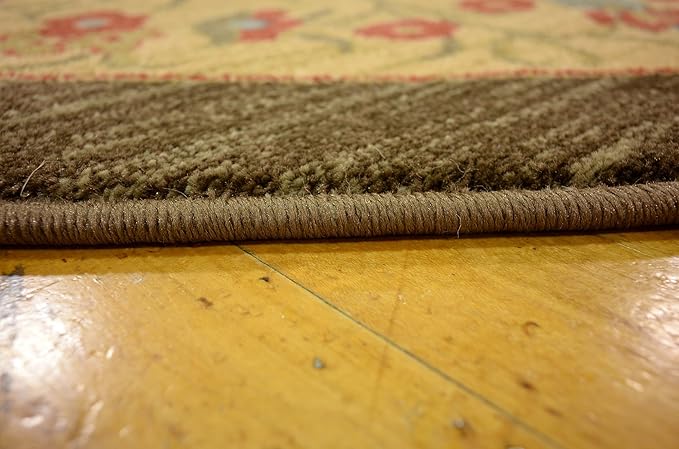 Unique Loom Edinburgh Collection Area Rug - Tulip (8' Round Multi/Tan)