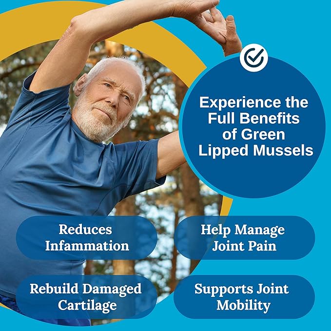 Xtendlife Green Lipped Mussel Powder - 2400mg Extra Strength Joint & Muscle Support Supplement from New Zealand with Omega 3 - 1 Month Supply