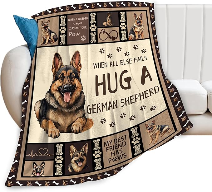 German Shepherd Blanket German Shepard Throw Blanket Cozy Fleece Flannel Bedding German Shepherd Stuff Gifts for Women Men Boys Girls Lover Adults Plush for Couch Sofa Bed Decor 50"X40"