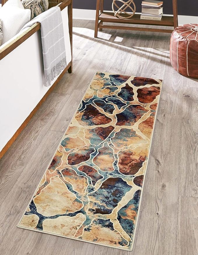 Unique Loom Mystic Collection Area Rug - Fitz Roy (2' 7" x 10' Runner, Brick Red/Brown)