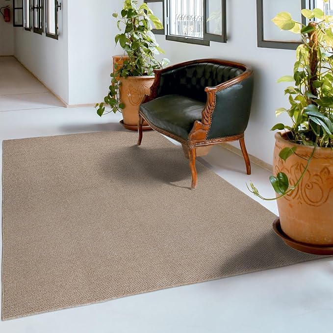 5x7 Area Rugs - Rug for Living Room, Washable Area Rugs 5x7 for Bedroom, Non-Slip Carpet for Dorm Room (Camel)