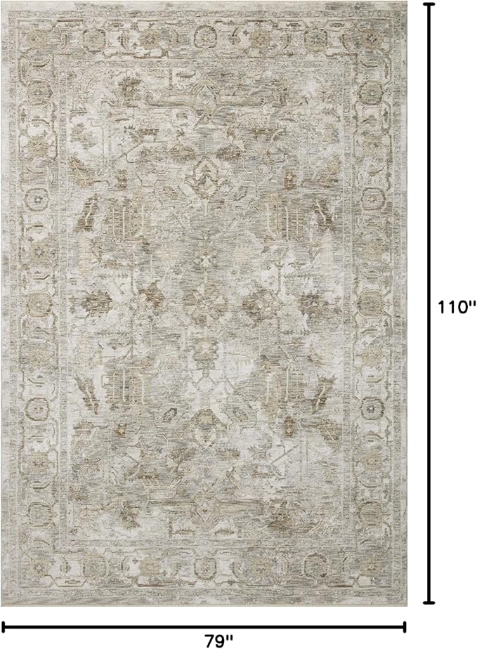 Loloi Amber Lewis Honora Collection HON-06 Grey/Taupe 6'-7" x 9'-2" Area Rug