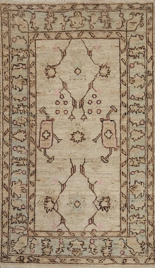 Rug Source Transitional Collection, Beige Accent Rug/Foyer Rug, Oushak Turkish Rugs (3X5)