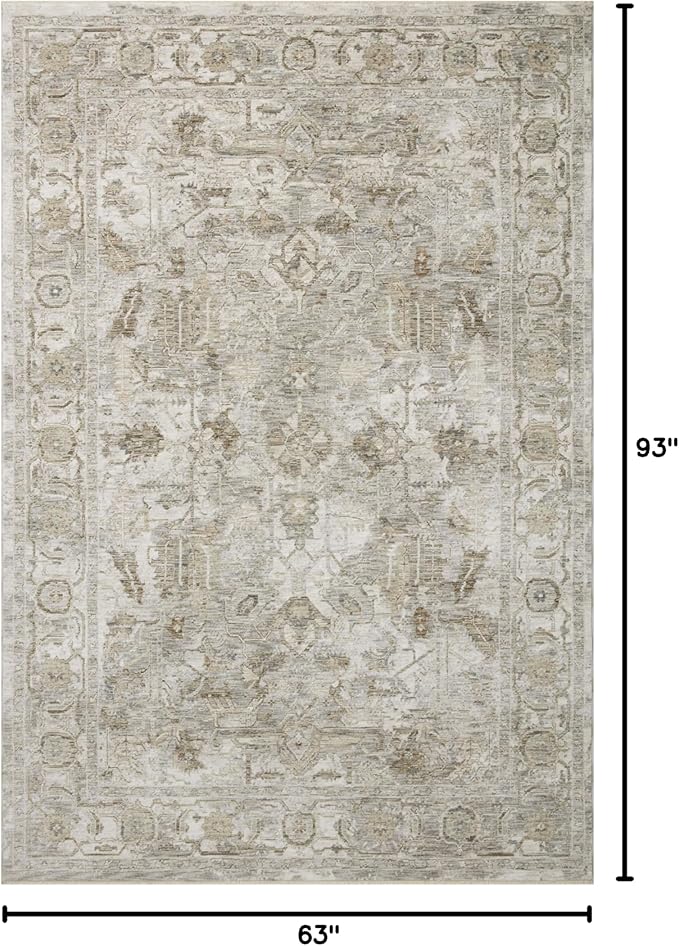 Loloi Amber Lewis Honora Collection HON-06 Grey/Taupe 5'-3" x 7'-9" Area Rug