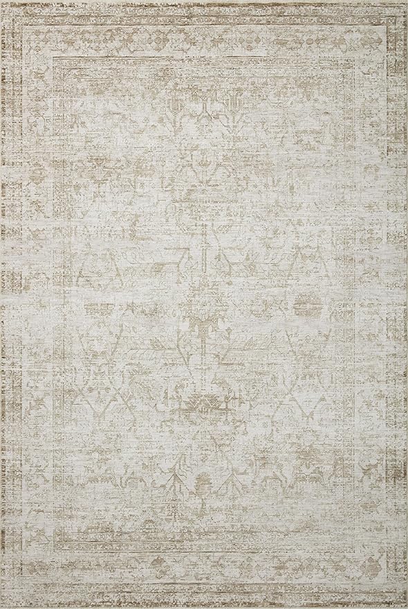 Loloi Amber Lewis Honora Collection HON-01 Ivory/Natural 5'-3" x 7'-9" Area Rug