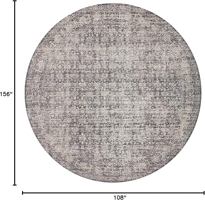 Loloi Amber Lewis Alie Collection ALE-03 Charcoal/Dove 9'-6'' x 13'-1'', .13'' Pile Height, Area Rug