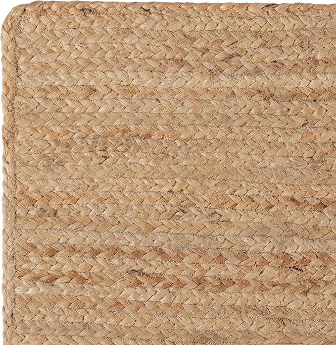 REDEARTH · Rectangular Area Rug - 4'x6' Braided Natural Jute with Non-Skid Backing - Handwoven Boho Rug for Bedroom, Kitchen, Living Room Aesthetic Home Decor - Durable Handmade Rug, Set of 2