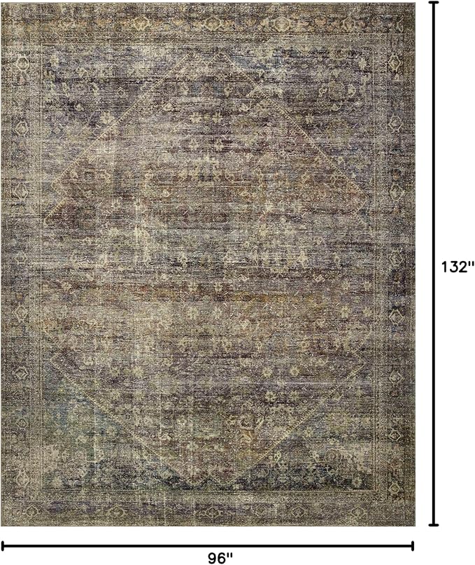 Loloi Amber Lewis Morgan Collection MOG-05 Spice/Lagoon 8'-3" x 11'-3" 38" Thick Area Rug feat. CloudPile, Neutral, Room Décor, Vintage Inspired, Livingroom, Bedroom, Dining Area