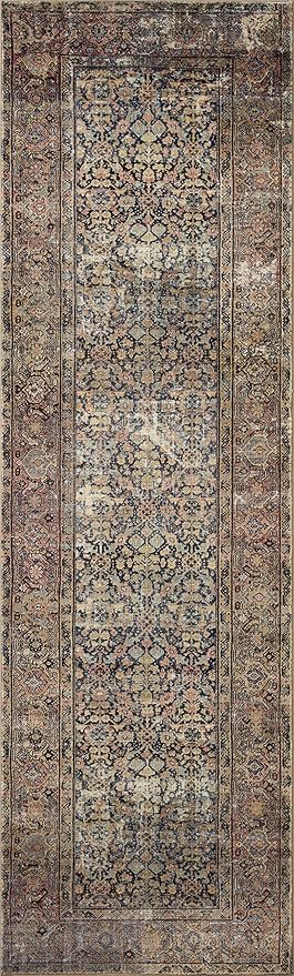 Loloi Amber Lewis Morgan Collection MOG-03 Denim/Multi 8'-3" x 11'-3" 38" Thick Area Rug feat. CloudPile, Neutral, Room Décor, Vintage Inspired, Livingroom, Bedroom, Dining Area