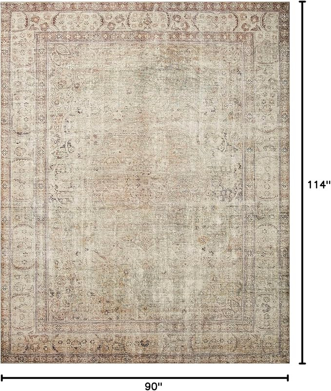 Loloi Margot Collection MAT-01 Antique/Sage 7'-6" x 9'-6" Area Rug feat. CloudPile, No-Shed Easy Clean Large Patterned Area Rug for Living Room, Bedroom, Dining Area