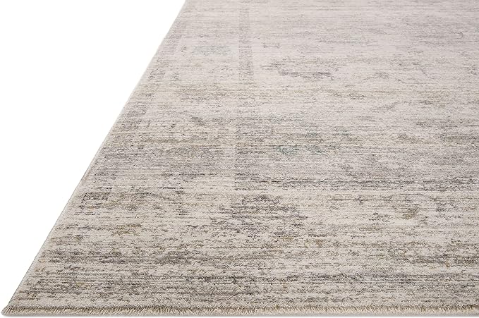 Loloi Magnolia Home by Joanna Gaines Millie Collection MIE-01 Silver/Dove 5'-3" x 5'-3", .25" Pile Height, Round Area Rug