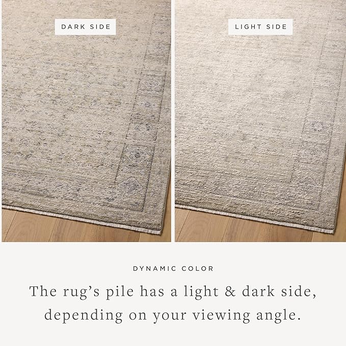 Loloi Amber Lewis Alie Collection ALE-03 Taupe/Dove 7'-10'' x 7'-10'', .13'' Pile Height, Round Area Rug