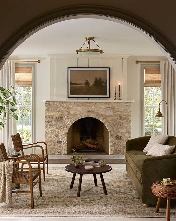 Loloi Magnolia Home by Joanna Gaines Pace Collection PAC-04 Natural/Multi 7'-8" x 7'-8" Round Area Rug