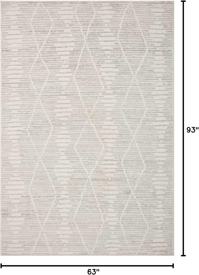 Loloi Kamala Collection KAM-02 Ivory/Silver 5'-3" x 7'-9" Area Rug