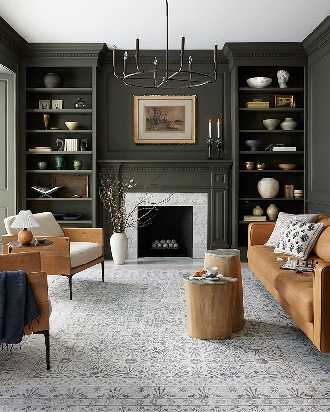 Loloi Rifle Paper Co. Maison Collection MAO-03 Rosette Ivory 3'-9" x 5'-6", .19" Pile Height, Accent Rug