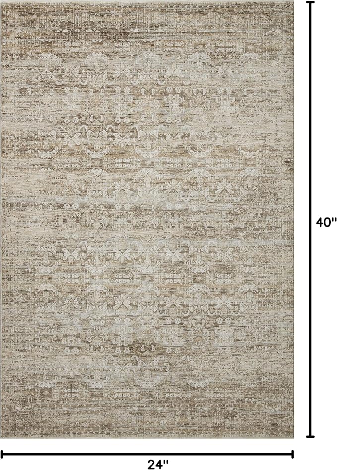 Loloi Amber Lewis Honora Collection HON-04 Bark/Dove 2'-0" x 3'-4" Accent Rug