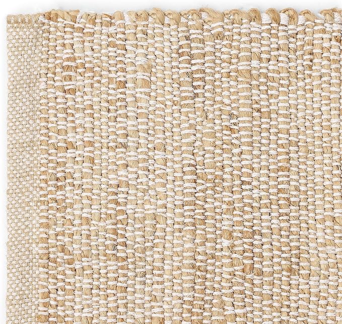 REDEARTH · Jute Cotton Area Rug - 8'x10' Rectangular Rug, Sustainable Handwoven, Non-Shedding, Soft & Durable – Reversible, Neutral Tones for Home Décor in Living Room, Dining Room, Bedroom