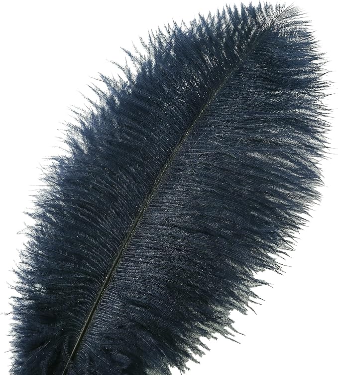 Ballinger Navy Blue Ostrich Feathers Plumes - 24pcs 10-12inch Craft Feathers for Wedding Party Centerpieces Halloween Decorations