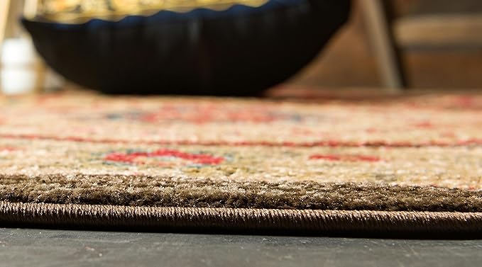 Unique Loom Edinburgh Collection Area Rug - Tulip (8' Round Multi/Tan)