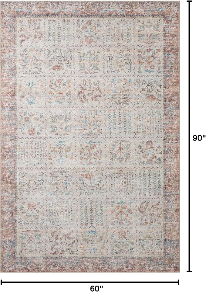 Loloi Rifle Paper Co. Maison Collection MAO-08 Cream 5'-0" x 7'-6", .19" Pile Height, Area Rug