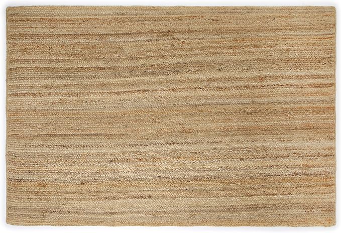REDEARTH Rectangular Area Rug - Hand Woven Braided 100% Natural Jute - Artisan Made Boho Jute Rugs for Bedroom - Kitchen - Living Room - Farmhouse - Aesthetic Home Decor (5'x8' - Natural)
