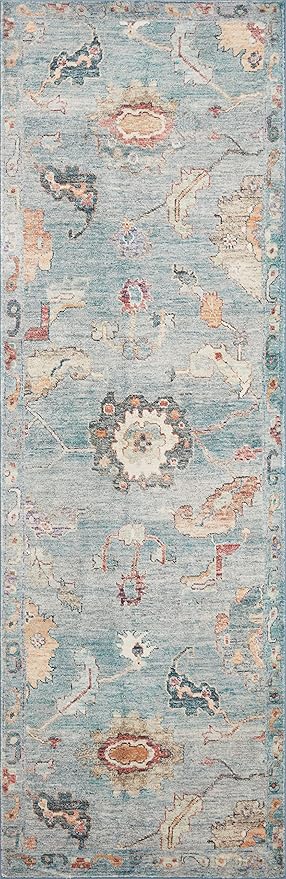Loloi Margot Collection MAT-06 Denim/Multi 5'-0" x 7'-6" Area Rug feat. CloudPile, No-Shed Easy Clean Large Patterned Area Rug for Living Room, Bedroom, Dining Area