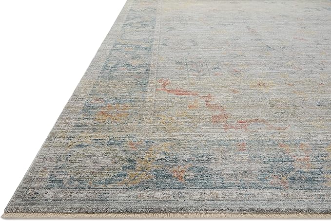 Loloi Magnolia Home by Joanna Gaines Millie Collection MIE-04 Slate/Multi 2'-3" x 3'-10", .25" Pile Height, Accent Rug