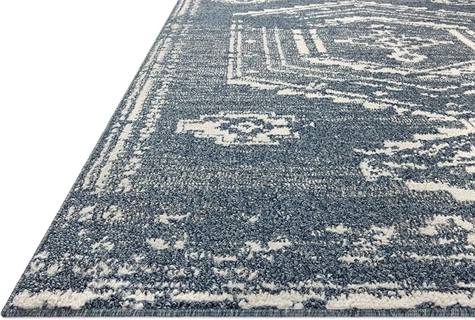 Loloi Magnolia Home by Joanna Gaines Gigi Collection GIG-03 Denim/Ivory 2'-7" x 10'-0" Runner Rug