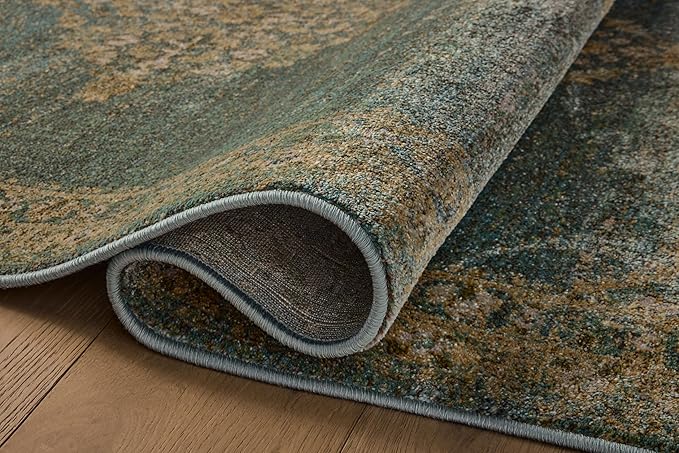 Loloi Magnolia Home by Joanna Gaines Mona Collection MOA-04 Aqua/Wheat 10'-0" x 14'-0" Area Rug