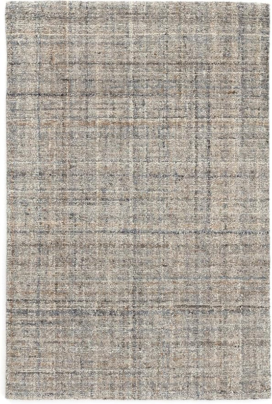 Dash & Albert Harris Blue/Brown Hand Micro Hooked Wool Rug, 8.5 X 11.5 Feet, Blue Solid Pattern