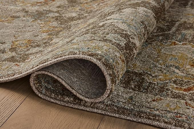 Loloi Magnolia Home by Joanna Gaines Mona Collection MOA-02 BARK/Multi 7'-6" x 7'-6" Round Area Rug
