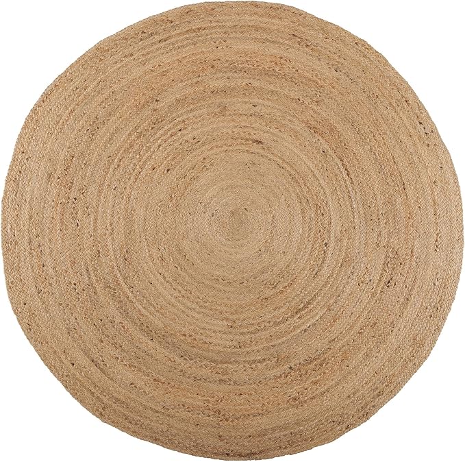REDEARTH · Round Area Rug - 10 Feet Braided Natural Jute Rug- Artisan Made Reversible Boho Jute Rugs for Bedroom - Kitchen - Living Room - Farmhouse - Aesthetic Home Decor - Handmade Vintage Decor