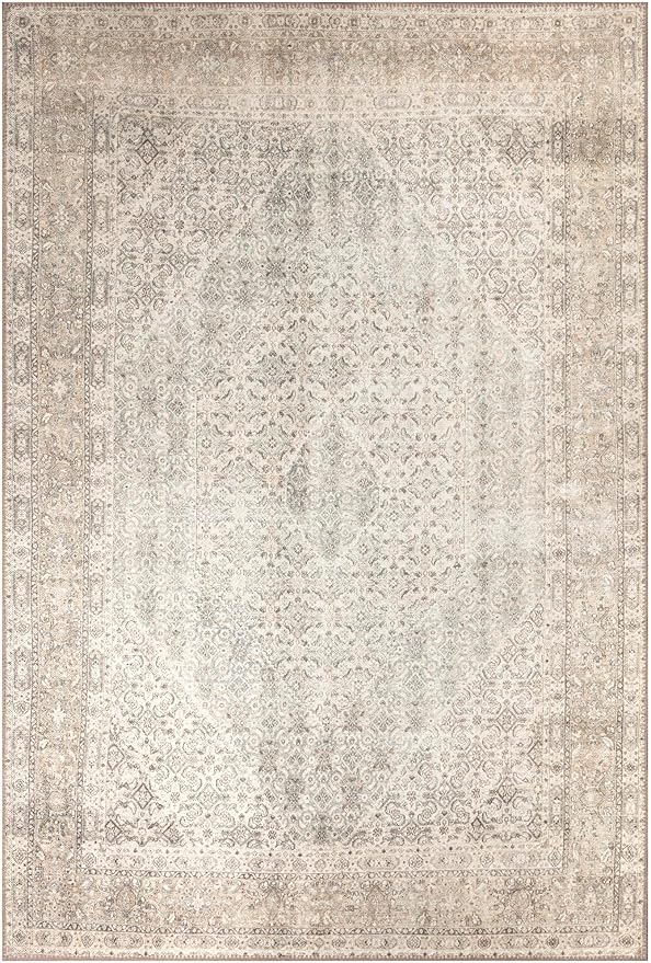 Keen Home Design 6x9 Rug - Machine Washable Area Rug with Non-Slip Backing, Ideal for Living Room, Dining Room, Bedroom - Vintage, Easy Clean, Durable, Low Pile Rug - (6' x 9')
