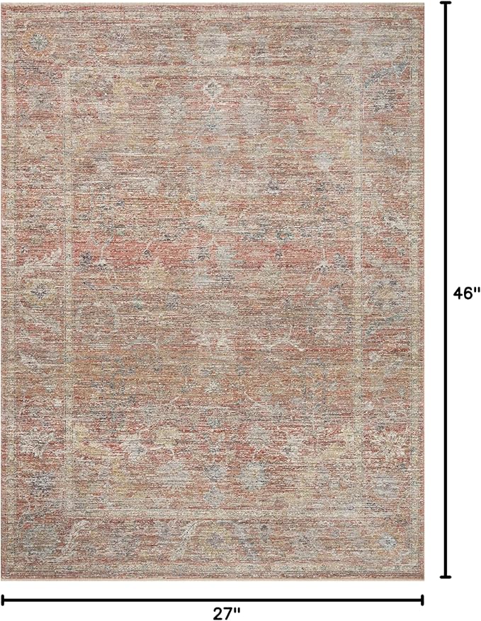 Loloi Magnolia Home by Joanna Gaines Millie Collection MIE-04 Sunset/Multi 2'-3" x 3'-10", .25" Pile Height, Accent Rug