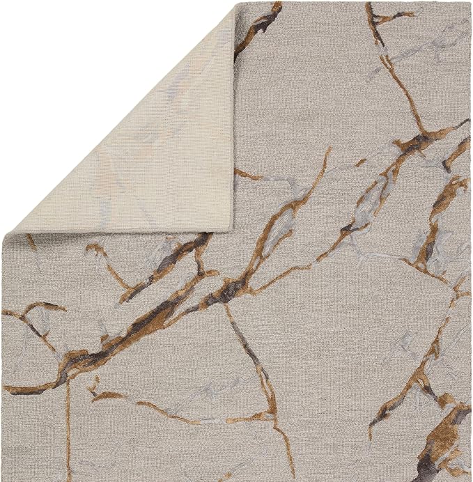 Jaipur Living Shattered Handmade Abstract Gray/Gold Area Rug (8'X10')