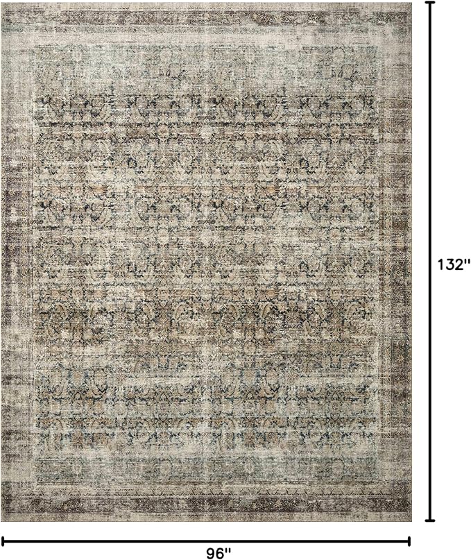 Loloi Amber Lewis Morgan Collection MOG-02 Navy/Sand 8'-3" x 11'-3" 38" Thick Area Rug feat. CloudPile, Neutral, Room Décor, Vintage Inspired, Livingroom, Bedroom, Dining Area